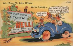 We Have No Idea Where We're Going - Entering Hell Postcard