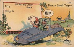 It's Been a Swell Trip - Couple in Car Postcard