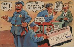 Policeman Giving Ticket - Appear or Write Postcard