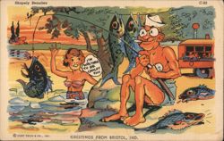 Shapely Beauties, Greetings from Bristol, IN Postcard