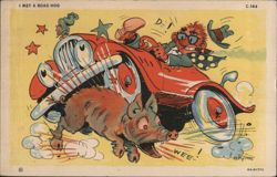 I Met a Road Hog Postcard