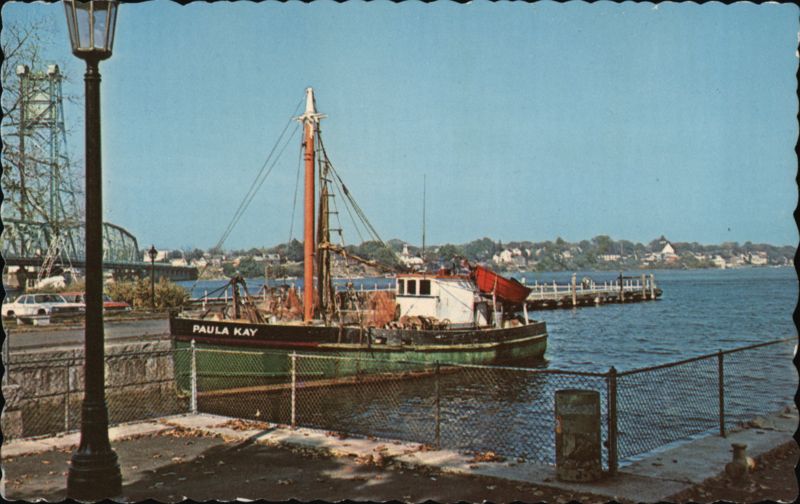 Portsmouth Waterfront, Fishing Boat Tied Up New Hampshire