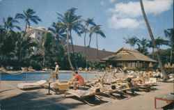 Princess Kaiulani Hotel Pool, Waikiki Beach Postcard