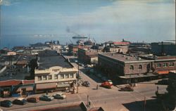 Port Angeles, Washington - Business District, Waterfront and Harbor Postcard