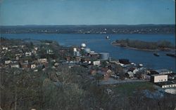 View of Rondout Creek & Hudson River, Kingston NY - From Hasbrouck Park Postcard