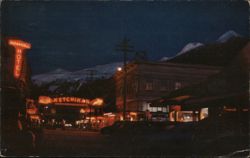 Night Scene, Ketchikan, Alaska Postcard