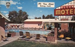 Mt. Tom Motel, Bishop, CA - Pool Postcard