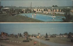 Sun Tan Motel, Allendale SC - Swimming Pool Postcard