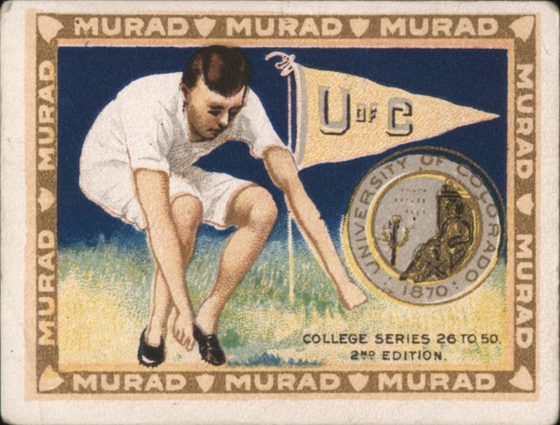 University of Colorado Runner Planting Pennant Cigarette Cards