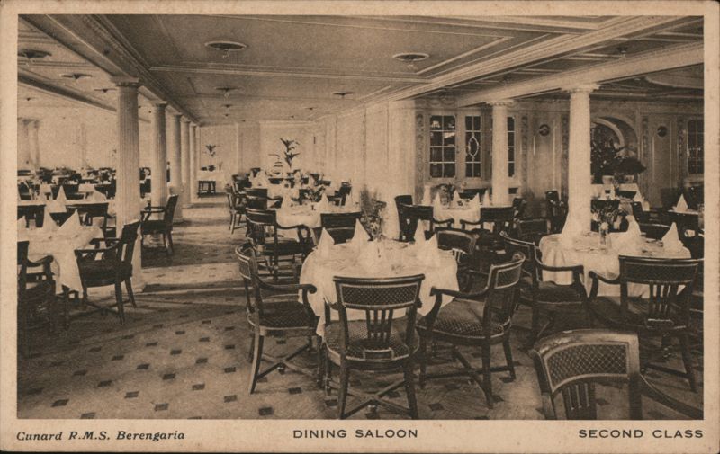 Cunard R.M.S. Berengaria Second Class Dining Saloon