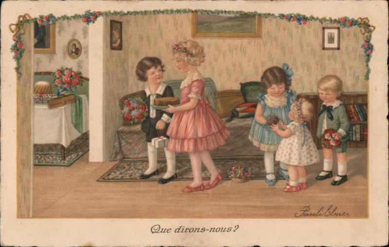 Children with Flowers and Cake Pauli Ebner