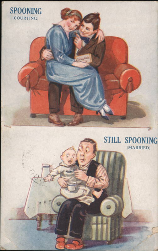 Spooning (Courting) and Still Spooning (Married) Comic, Funny