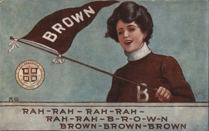 Brown University Girl with Pennant, College Silk College Girls