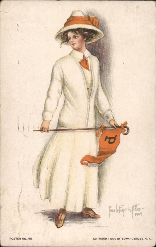 Woman in White with Pennant, 1909 Teurlejenis Tidier