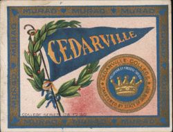 Cedarville College Pennant and Seal Cigarette Card