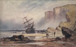 Wreck near Filey Postcard