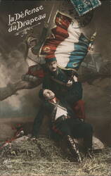 La Défense du Drapeau (Defense of the Flag) Postcard