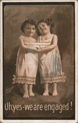 Conjoined Twins: Oh, yes-we are engaged! Postcard