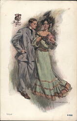 Sweet Peas - Couple in Formal Attire Postcard