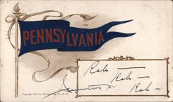 Pennsylvania State Pennant Postcard
