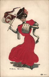 Cornell College Girl Postcard