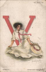 Vassar College Girl Postcard