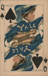 Rare Queen of Spades, Yale College Girl, Tuck's Postcard