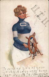 Upper Iowa University College Girl UIU Postcard