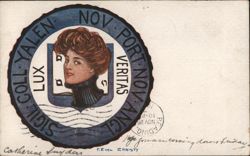 Yale University Seal, Lux et Veritas, Woman with Red Hair Postcard