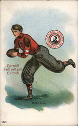 Cornell, I yell yell yell Cornell Football Man Postcard