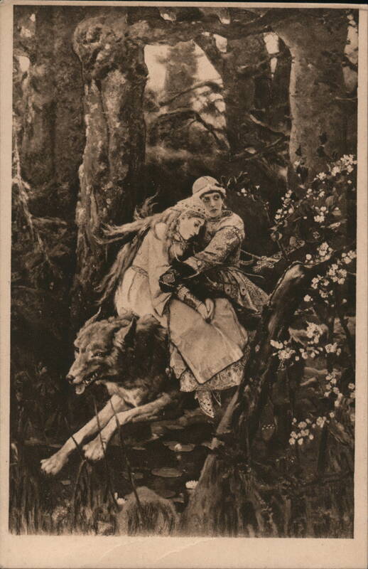 Ivan-Tsarevich Riding the Grey Wolf V. Vasnetzoff Fairy Tales