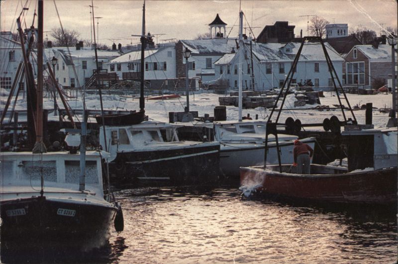 Work Boats in Winter, Stonington, CT Connecticut Steve Dunwell