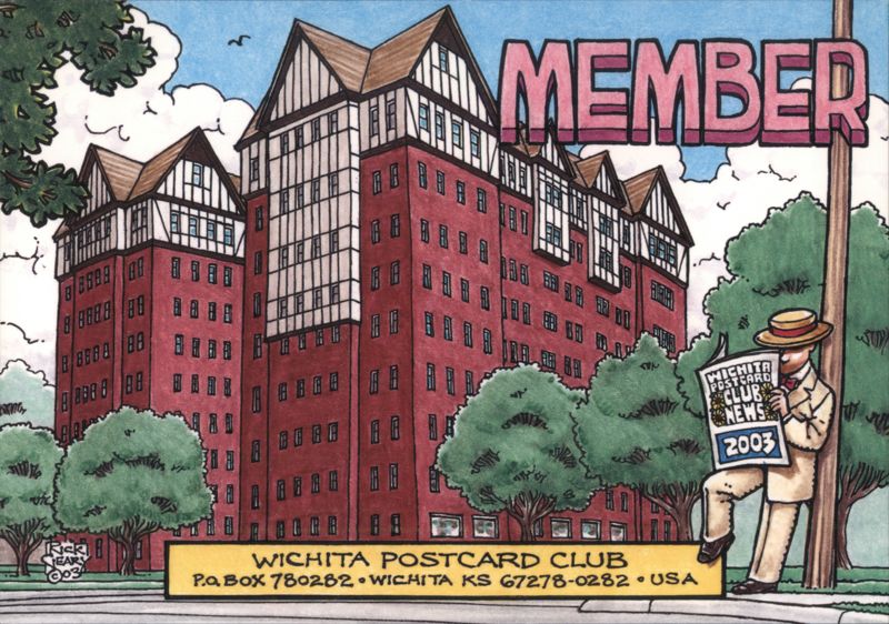Wichita Postcard Club 2003 Membership Card - The Hillcrest Kansas