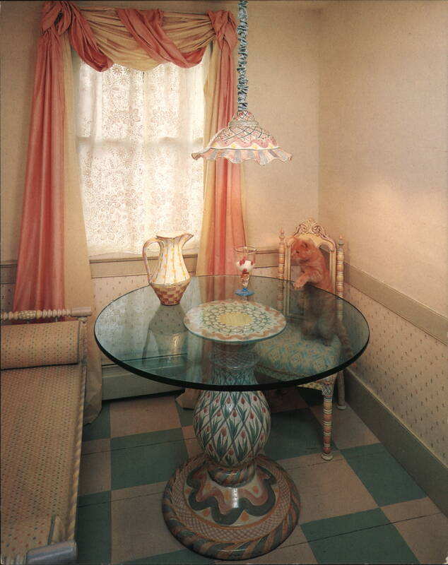 Mackenzie-Childs Majolica Glazed Terra Cotta Table