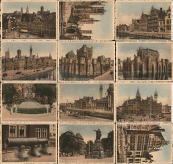 Ghent, Belgium - 12 Views Postcard