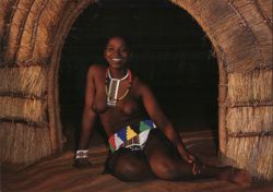 Zulu Belle in Traditional Beaded Attire Postcard