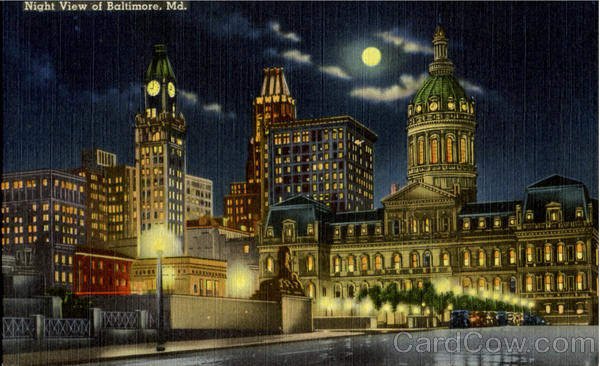 Night View of Baltimore Maryland