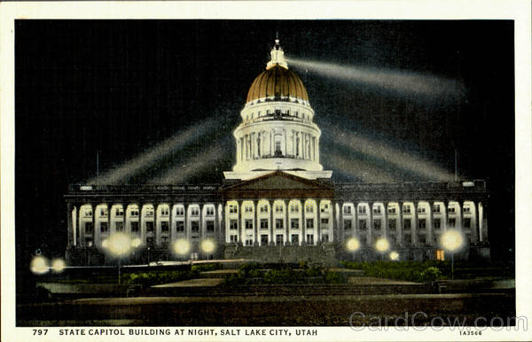 State Capitol Building at Night Salt Lake City Utah