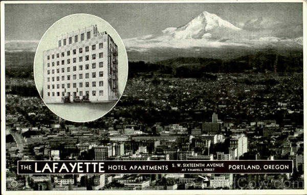 The Lafayette Hotel Apartments, South From Monument Portland Oregon