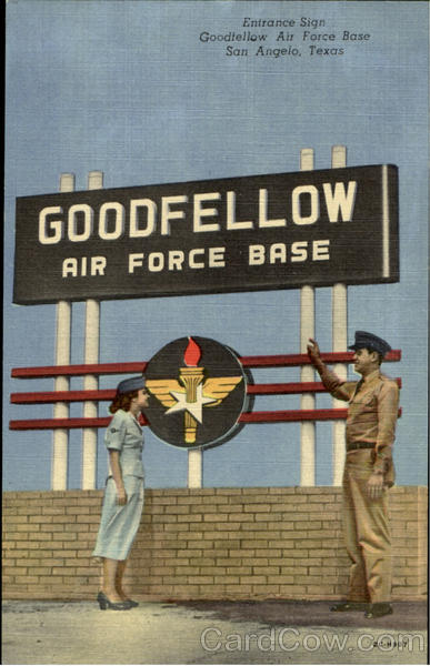 Entrance Sign Goodiellow Air fource Base San Angelo Texas