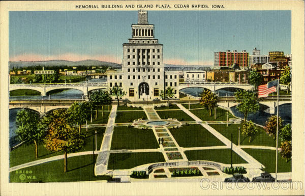 Memorial Building And Island Plaza Cedar Rapids Iowa