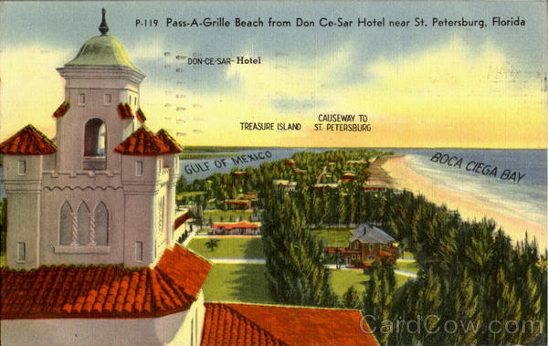 Pass-A-Grille Beach from Don Ce-Sar Hotel, near St.Petersburg Florida