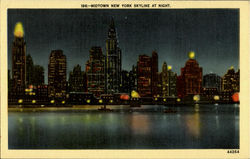 Modtown New York Skyline at Night Postcard