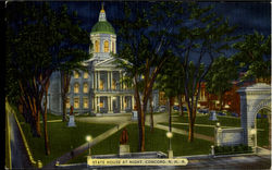 State House at Night Concord, NH Postcard Postcard