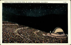 World famous Hollywood Bowl by Night California Postcard Postcard