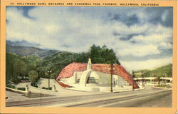 Hollywood Bowl entrance and Cahuenga pass freeway Postcard