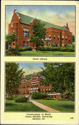 Gorin Library / Conservatory of Music James Millikin University Postcard