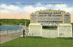 Entrance To Highway Drive Begnell Dam Postcard