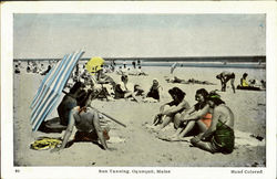 Sun Tanning Ogunquit, ME Postcard Postcard