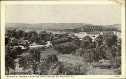 Hoghway Bridge Across Ohio River At Milton Postcard